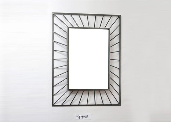 Large Rectangle Black Framed Metal Wall Art Mirror