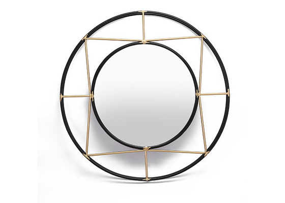 Home Collection Accent Black And Gold Round Metal Framed Mirror Decorative Wall Mirror
