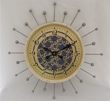 Metal Frame Non Ticking 56x56x6cm Decorative Wooden Clocks