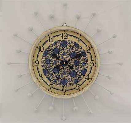 Metal Frame Non Ticking 56x56x6cm Decorative Wooden Clocks