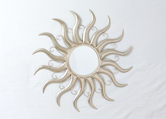 Colored Circular Rose Gold Sun Mirror Wall Decor
