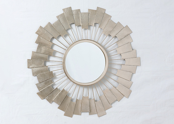 Living Room Rose Gold Wrought Iron Mirror Wall Decor