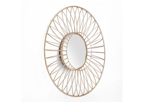 Layered Round Gold Metal Frame Decorative Wall Mirror 28 by 28 by 5 inch