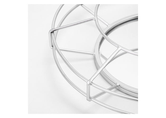 Layered Round Silver Metal Frame Decorative Wall Mirror Small Size For Wall Decoration