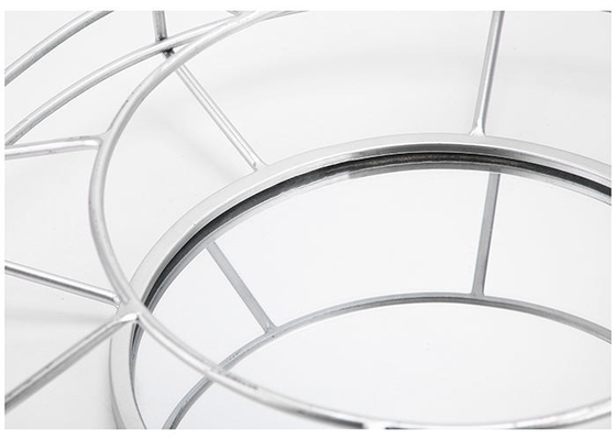Layered Round Silver Metal Frame Decorative Wall Mirror Small Size For Wall Decoration