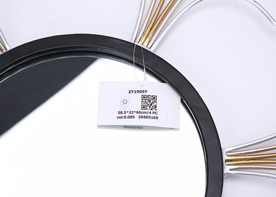 Black Silver Gold Metal Floral Frame Decorative Wall Mirror Small Size For Wall Decoration