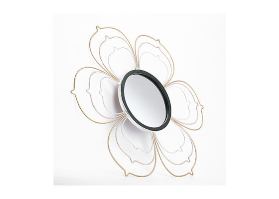 Black Silver Gold Metal Floral Frame Decorative Wall Mirror Small Size For Wall Decoration