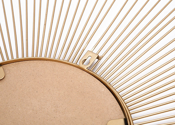 Decorative Black Gold Round Modern Sunburst Mirror