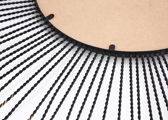 Metal Round Sunburst Wall Mirror Black Frame Dotted With Gold Color For Wall Decoration