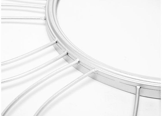 Wall Decor Mirror Silver Hexagon Metal Frame Floral Design Wall Mirror