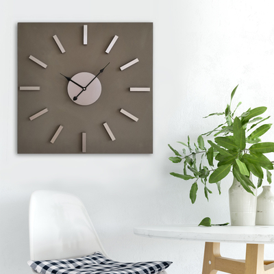 A0001 Grey Square Quartz Movement Decorative Wooden Clocks